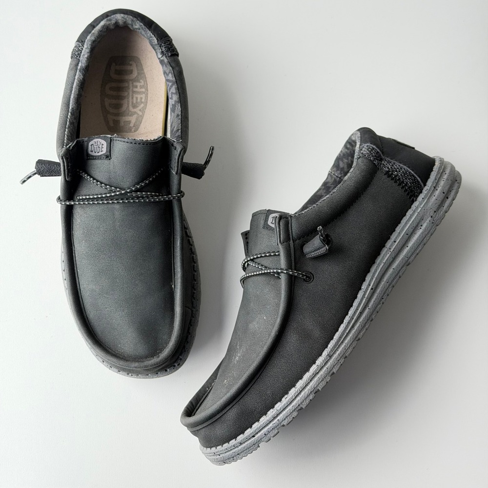 Hey Dude Wally Break Loafers Mens 7 Grey Comfort Slip-On Shoes